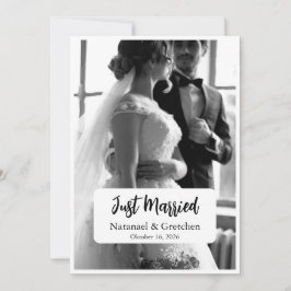 Anúncio de Foto de Casamento Elegante Recém-Casado
