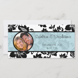 Anúncio de foto de Damasco Floral Preto/Azul