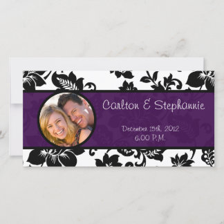 Anúncio de Foto de Damasco Floral Preto/Roxo