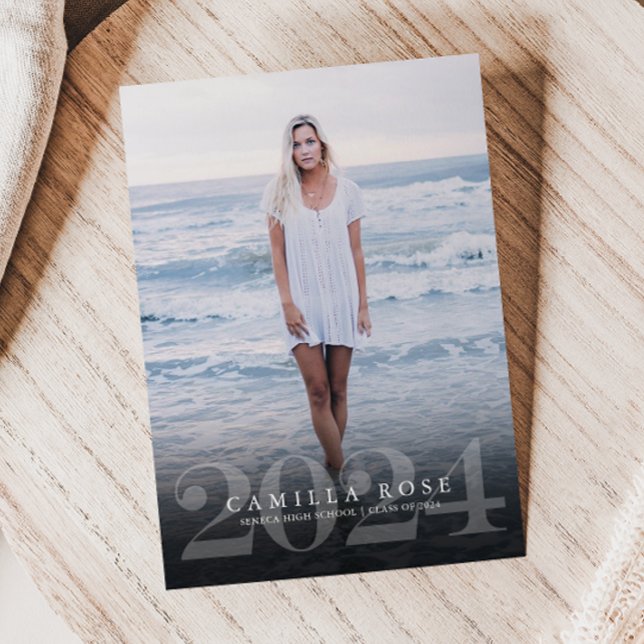 Anúncio de Foto de Formatura Bold Elegance 2024 (Bold Elegance - Class of 2024 Graduation Announcement)