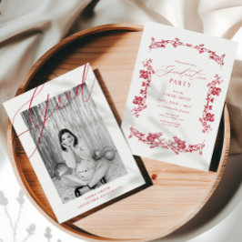 Anúncio de Foto de Formatura com Floral Vermelho M