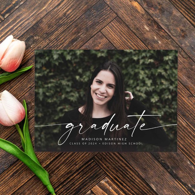 Anúncio de Foto de Formatura em Script de Graduado (Criador carregado)