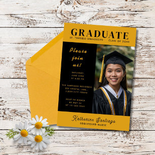 Anúncio de Foto de Formatura Preto Amarelo