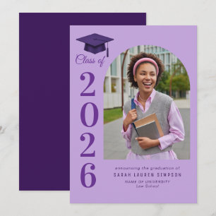 Anúncio de foto de formatura roxa com ano em desta