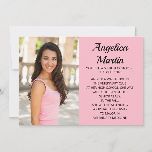 Anúncio de Foto de Graduação 3 Lado-Rosa (Frente)