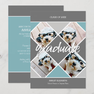 Anúncio de Foto de Graduação Azul da cinza Tren