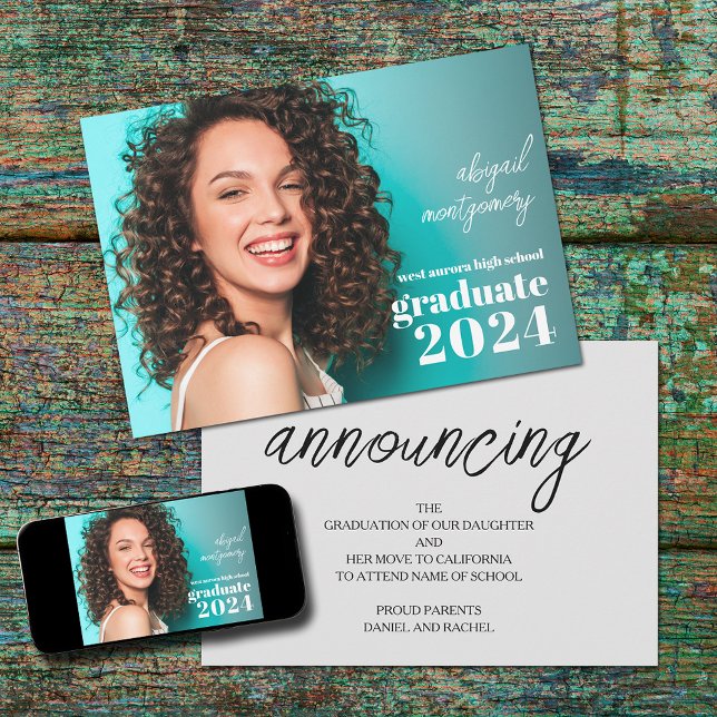 Anúncio de Foto de Graduação Chic (Photo graduation announcements)