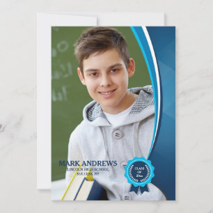 Anúncio de Foto de Graduação com Fita Azul