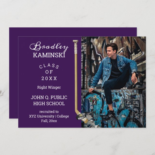 Anúncio de Foto de Graduação de Esporte do Jogador (Frente/Verso)