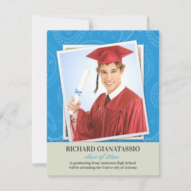 Anúncio de Foto de Graduação de Paisleys (Frente)