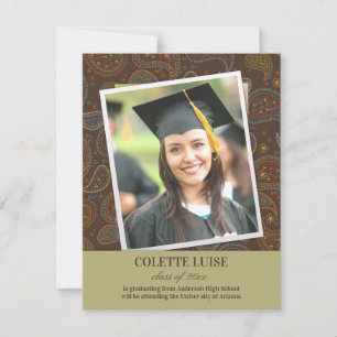 Anúncio de Foto de Graduação de Paisleys