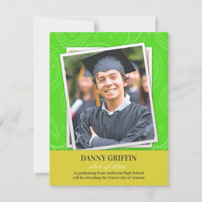 Anúncio de Foto de Graduação de Paisleys (Frente)