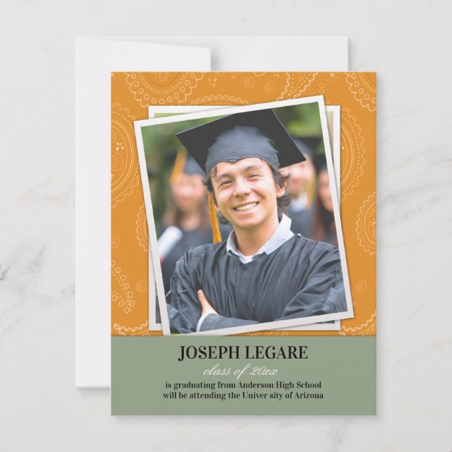Anúncio de Foto de Graduação de Paisleys (Frente)