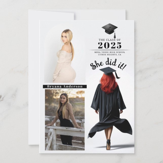 Anúncio de Foto de Graduação de Rapariga de Forman (Frente)