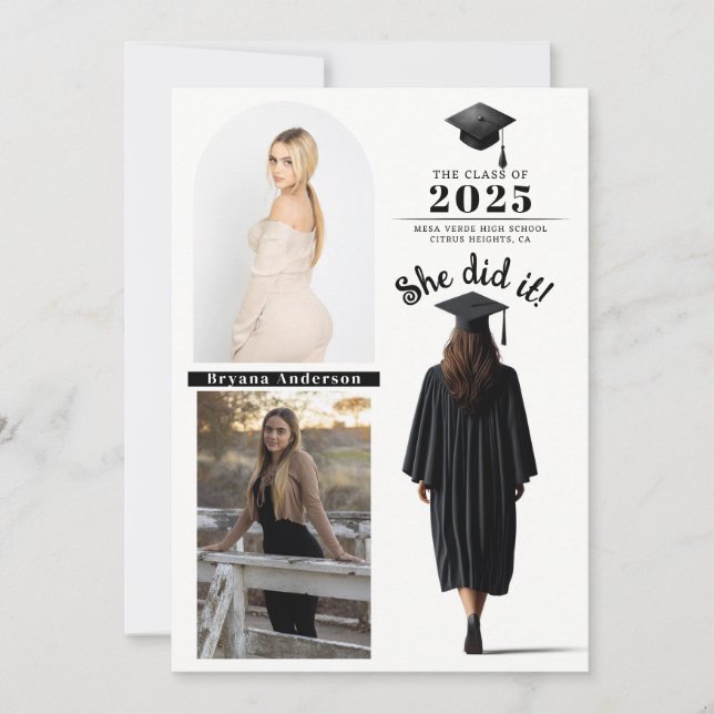 Anúncio de Foto de Graduação de Rapariga de Forman (Frente)