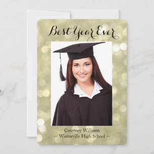 Anúncio de Foto de Graduação Dourada da Glittery
