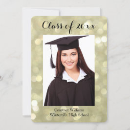 Anúncio de Foto de Graduação Dourada da Glittery