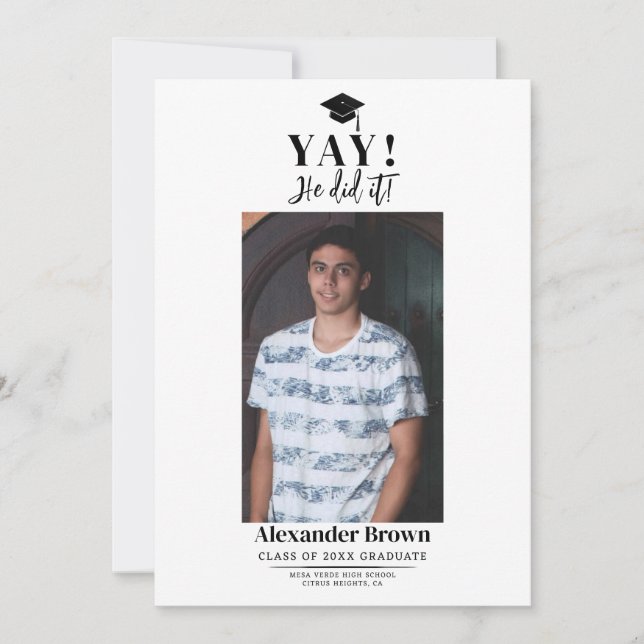 Anúncio de Foto de Graduação Mínima Moderna (Frente)