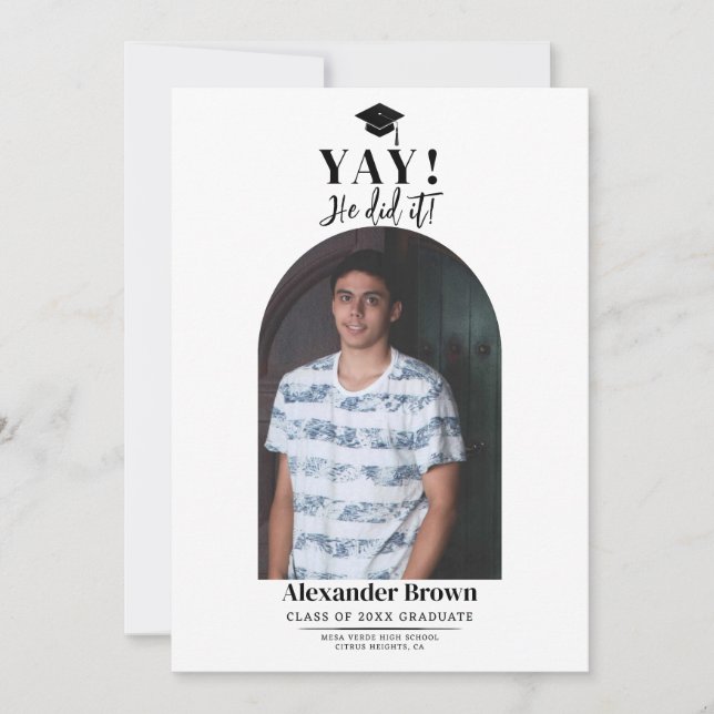 Anúncio de Foto de Graduação Mínima Moderna (Frente)