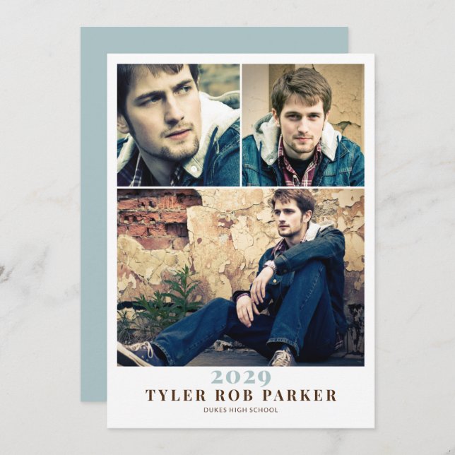 Anúncio de Foto de Graduação Mínima Moderna 3 (Frente/Verso)