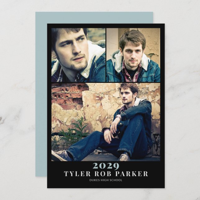 Anúncio de Foto de Graduação Mínima Moderna 3 (Frente/Verso)