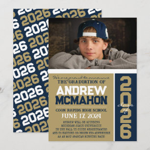 Anúncio de Foto de Graduação Moderna de Bronze e M