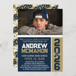 Anúncio de Foto de Graduação Moderna do marinho e