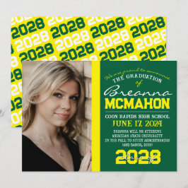 Anúncio de Foto de Graduação Verde e Amarelo