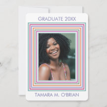 Anúncio de Foto de Graduado com Moldura Colorida/