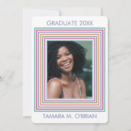 Anúncio de Foto de Graduado com Moldura Colorida/