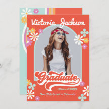 Anúncio de Foto de Graduado Hippie Retrô