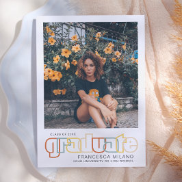 Anúncio de Foto de Graduado Retro | Laranja