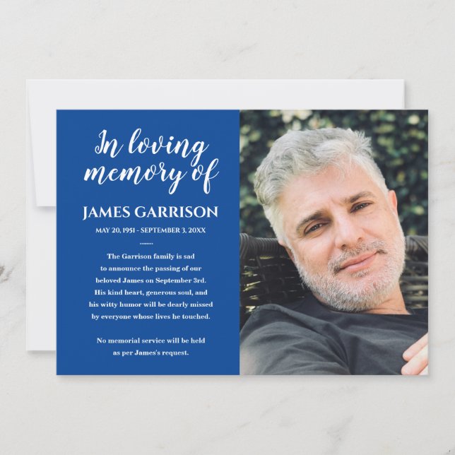 Anúncio De Foto De Memória De Cor Azul (Frente)