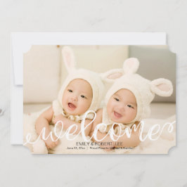 Anúncio de Foto de Nascimento de Bebê Escrito Manu