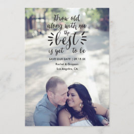 Anúncio de Foto de Salve a Data com Citação Roteir