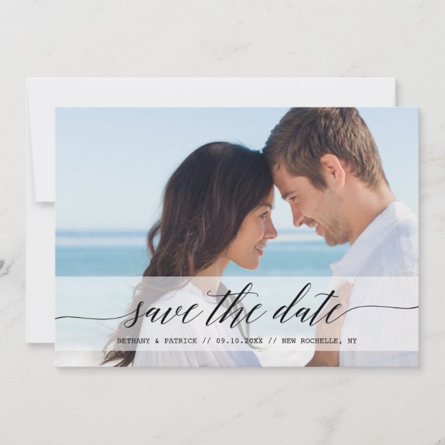 Anúncio de Foto de Save the Date Atemporal Chic (Frente)