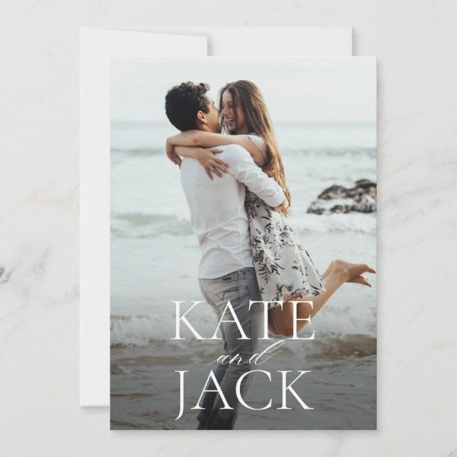 Anúncio de Foto de Save the Date Tipográfico (Frente)