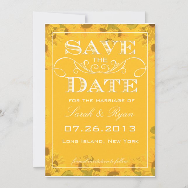 Anúncio de Foto de Sunflower Save the Date (Frente)