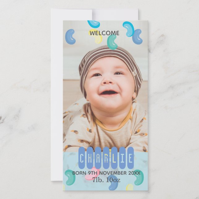 Anúncio de Foto do Bebê do Feijão Personalizado (Frente)