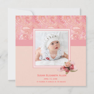 Anúncio de Foto do Bebê Rosa