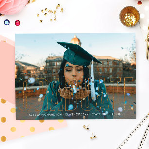 Anúncio de Foto do Formando Glitter Dourado