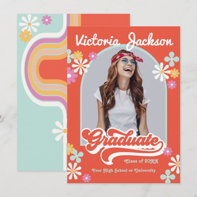 Anúncio de Foto do Formando Hippie Retroativo (Frente/Verso)