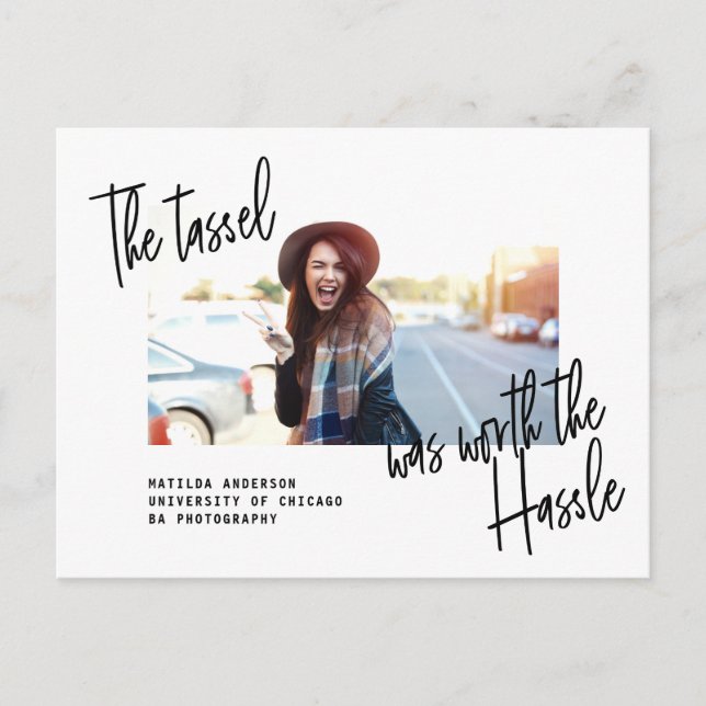 Anúncio de foto do formando moderno + convite do p (Frente)