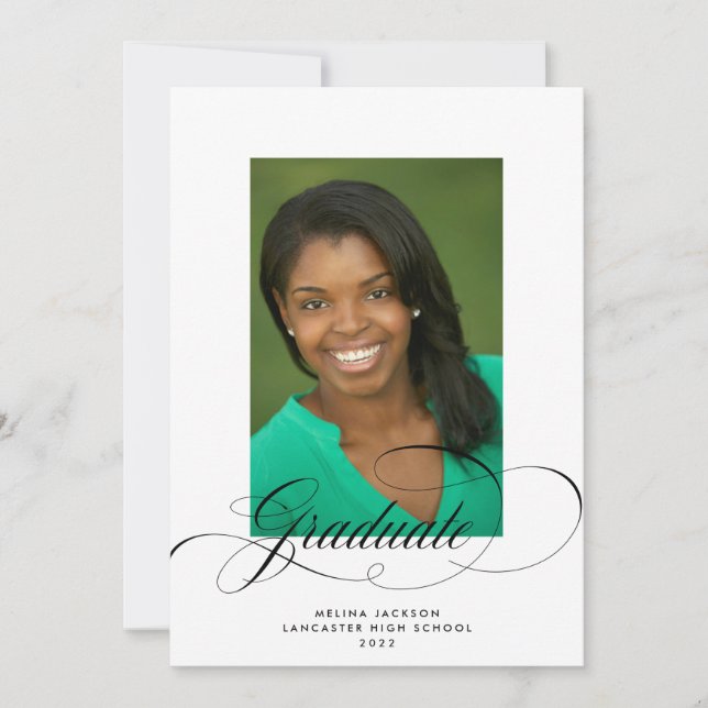 Anúncio de Foto do Formando Monocromático do rico (Frente)