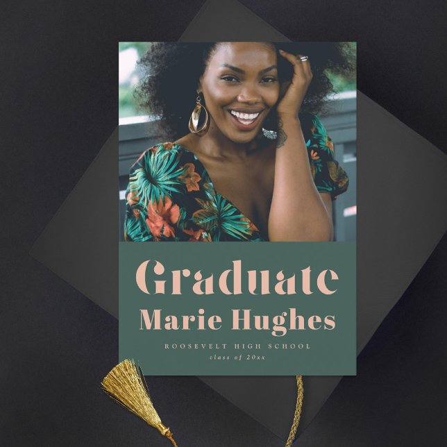 Anúncio de Foto do Formando Verde Blush da Série M (Criador carregado)