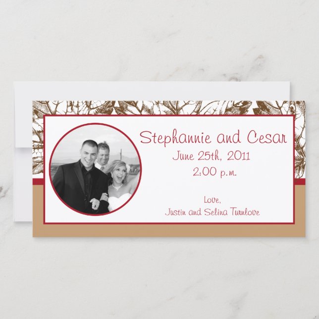 Anúncio de foto do Noivado 4x8 Folhas de cor (Frente)