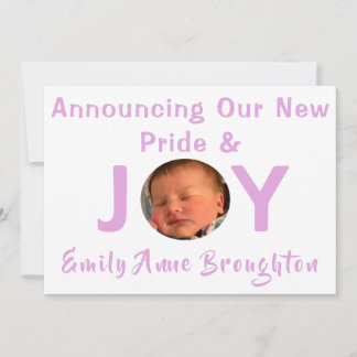 Anúncio de Foto do Orgulho e Joy Baby Girl