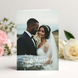 Anúncio de Foto Dobrada de Casamento Recém-Casados