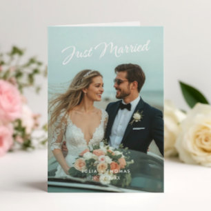 Anúncio de Foto Dobrada de Casamento Recém-Casados