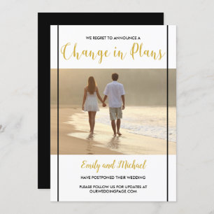 Anúncio de Foto Dourada e Preta de Casamento Adiad